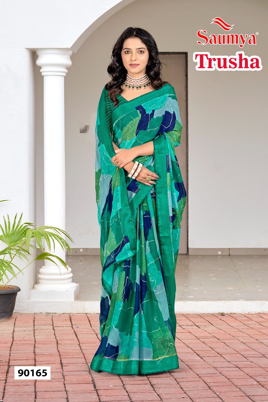 Trusha By Saumya Satin Printed Designer Sarees Wholesale Market In Surat 